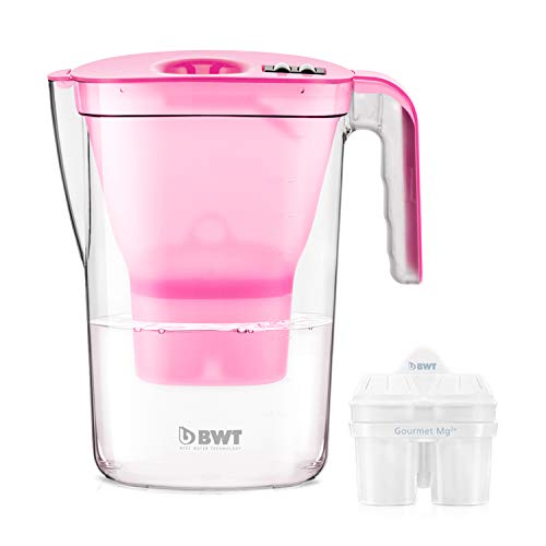 BWT Wasserfilter Vida Rosa 2,6L | Filter mit 1 Magnesium Filterkartusche | Wasserfilter Trinkwasser | Für Speisen & Getränke | Filtert Kalk, Chlor, Blei & Kupfer von BWT