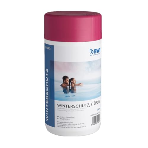BWT Winterschutz 1 L | Hochkonzentriertes Überwinterungsmittel gegen Algenwachstum, Kalk- und Krustenbildung im Pool | Erleichtert Frühjahrsreinigung | Flüssig, schaumfrei, gepflegtes Poolwasser von BWT