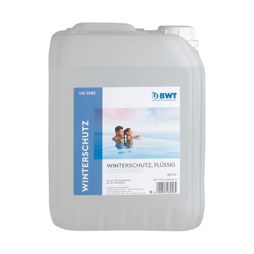 BWT Winterschutz 5L – Hochkonzentriertes Überwinterungsmittel gegen Algenwachstum, Kalk- und Krustenbildung im Pool – Erleichtert Frühjahrsreinigung – Flüssig, schaumfrei, gepflegtes Poolwasser von BWT