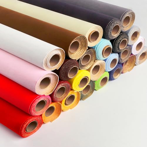 BWUHDKS Selbstklebende beflockte Stoffrolle, 58,26 x 19,68 Zoll, 1,2 mm, Mehrfarbig (6 Grau)(10 Red) von BWUHDKS