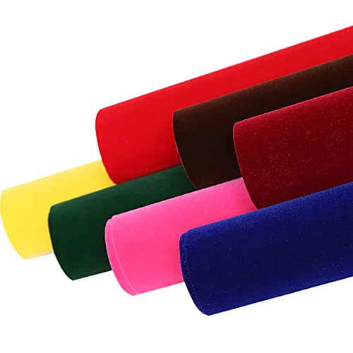 BWUHDKS Selbstklebender Beflockungsstoff, Mehrfarbig, 50 x 148 cm (4 Rot)(19 Dark Blue) von BWUHDKS