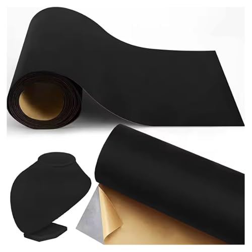 BWUHDKS Selbstklebender Flockstoff, Schwarz, 25 cm x mehrere Längen (25 cm x 3 cm)(25cm x 20m) von BWUHDKS