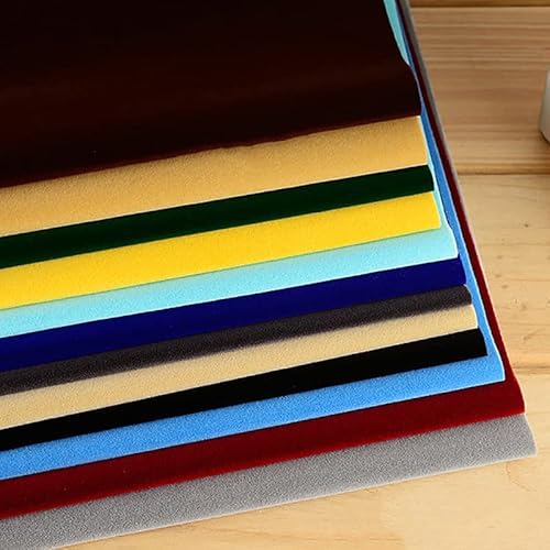 BWUHDKS Selbstklebender Flockstoff 100x148 cm / 39,37x58,26 Zoll Mehrfarbig (Blau)(12 Apricot) von BWUHDKS