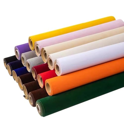 BWUHDKS Selbstklebender beflockter Stoff, 50 x 148 cm, Mehrfarbig, for Heimwerkerprojekte, Kunsthandwerk, Möbeleinlage, fotografischer Hintergrund (5 Weiß)(13light Gray) von BWUHDKS