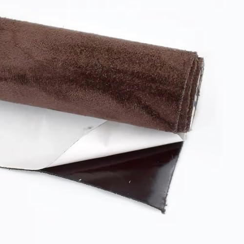 BWUHDKS Selbstklebender synthetischer Wildlederstoff, 0,8 mm, for Autodächer, DIY, 20 x 30 cm, Mehrfarbig (rot)(Coffee) von BWUHDKS