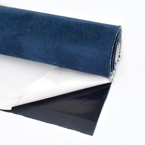 BWUHDKS Selbstklebender synthetischer Wildlederstoff, 0,8 mm, for Autodächer, DIY, 20 x 30 cm, Mehrfarbig (rot)(Navyblue) von BWUHDKS