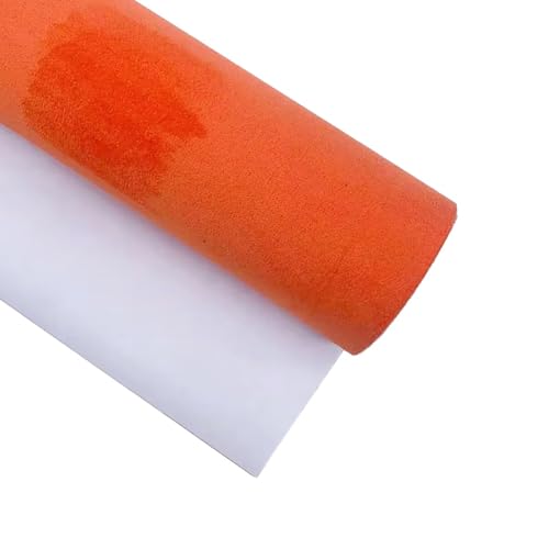 BWUHDKS Selbstklebender synthetischer Wildlederstoff, 0,8 mm, for Autodächer, DIY, 20 x 30 cm, Mehrfarbig (rot)(Orange) von BWUHDKS