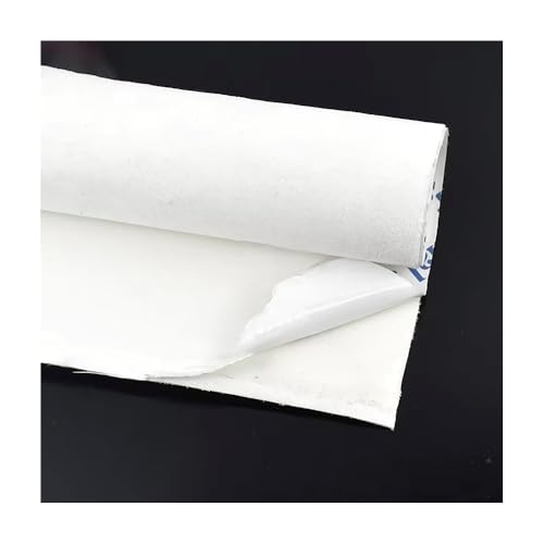 BWUHDKS Selbstklebender synthetischer Wildlederstoff, 0,8 mm, for Autodächer, DIY, 20 x 30 cm, Mehrfarbig (rot)(White) von BWUHDKS