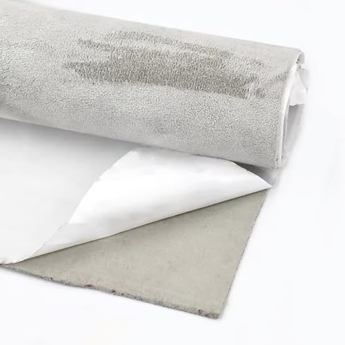 BWUHDKS Selbstklebendes Synthetisches Wildledergewebe, 0,8 mm, 20 x 70 cm, Mehrfarbig (rot)(Lightsilvery) von BWUHDKS