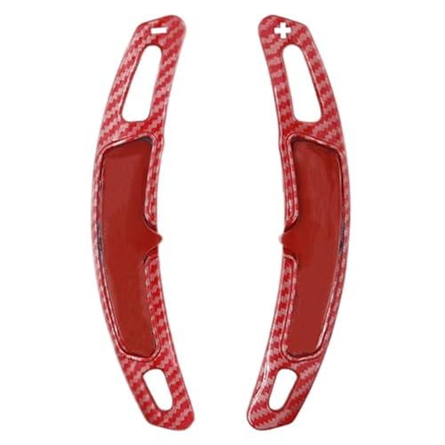 BWZJS 1 Paar Auto-Lenkradschaltpaddel-Schaltverlängerung, for Porsche, for PANAMERA, for MACAN, for CAYENNE, for Carrera, 991 Auto-Schaltwippen(BLACK Carbon Fiber Red) von BWZJS