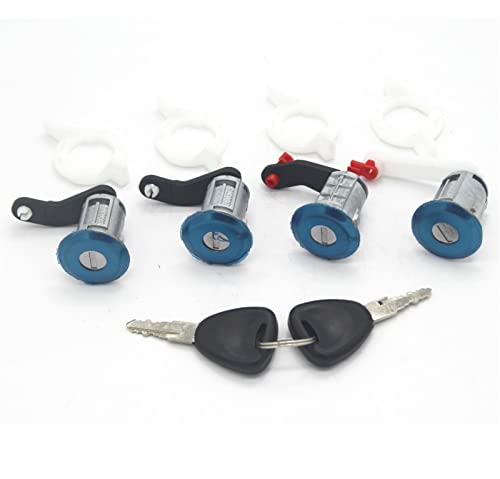 BWZJS 4-teiliges Schloss-Set Türzylinder, for Renault, II 1998–2009 7701470944 Autotürschloss von BWZJS