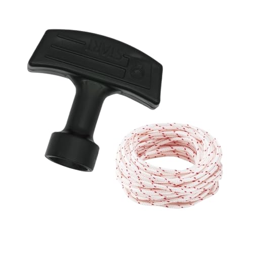 BWZJS For LUSQI, Rückstoßstarterseil 10 Meter 3 mm Zugschnur mit 0/1/2/3-teiligem Startergriff Rasenmäher Kettensäge Trimmer Kantenschneider Motorteil(With 1PC Handle) von BWZJS