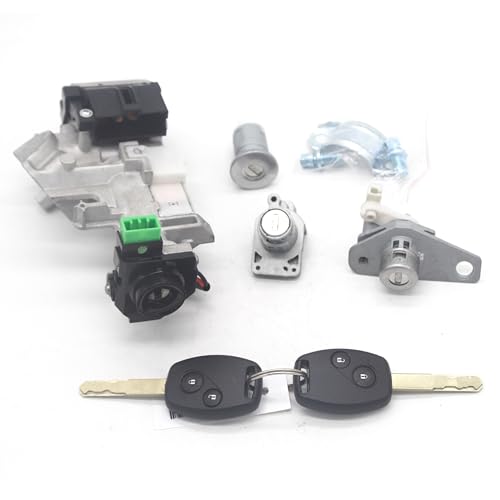 BWZJS KOMPLETTES SCHLOSS-SET ZÜNDSCHALTER TÜRSCHLOSS BARREL TRANS 2 SCHLÜSSEL MIT 46 CHIP, for Civic, 2006-2008 Autotürschloss(Complete Set) von BWZJS