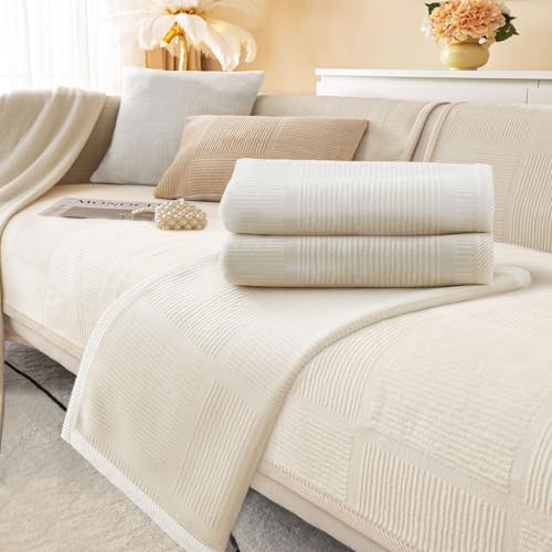 BXAEYIPOR Couch Überzug,2024 Neue 1/2/3/4 Sitzer L Form Sofa Cover Sofa Überzug Ecksofa,mit Rutschfester Unterlage Sofa-Schutzhülle,Weiche Unifarben in Verschiedenen Größen Sofabezug. von BXAEYIPOR