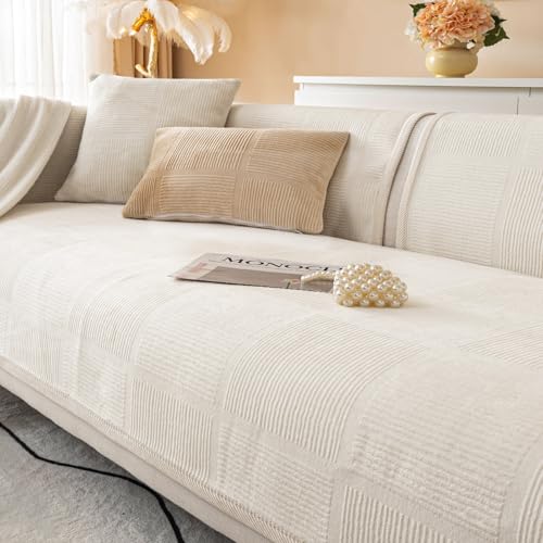 BXAEYIPOR Couch Überzug,2024 Neue 1/2/3/4 Sitzer L Form Sofa Cover Sofa Überzug Ecksofa,mit Rutschfester Unterlage Sofa-Schutzhülle,Weiche Unifarben in Verschiedenen Größen Sofabezug. von BXAEYIPOR