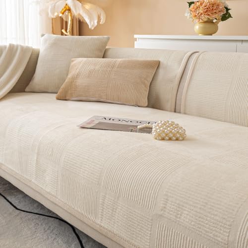 BXAEYIPOR Couch Überzug,2025 Neue 1/2/3/4 Sitzer L Form Sofa Cover Sofa Überzug Ecksofa,mit Rutschfester Unterlage Sofa-Schutzhülle,Weiche Unifarben in Verschiedenen Größen Sofabezug. von BXAEYIPOR