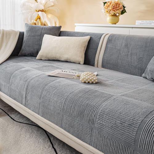 BXAEYIPOR Couch Überzug,Sofa Überzug,Sofa-Schutzhülle mit Rutschfester Unterlage,Neue Universelle rutschfeste Solide Strukturierte Sofa Überzug für Wohnzimmer,Multi-Size Sofa Sitzkissenbezug. von BXAEYIPOR