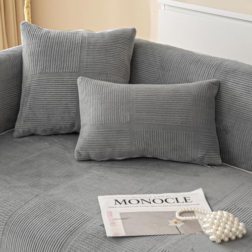 BXAEYIPOR Couch Überzug,Sofa Überzug,Sofa-Schutzhülle mit Rutschfester Unterlage,Neue Universelle rutschfeste Solide Strukturierte Sofa Überzug für Wohnzimmer,Multi-Size Sofa Sitzkissenbezug. von BXAEYIPOR