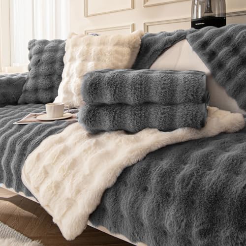 BXAEYIPOR Couch Überzug,Sofa Überzug,Sofa-Schutzhülle mit Rutschfester Unterlage,Neue Universelle rutschfeste Solide Strukturierte Sofa Überzug für Wohnzimmer,Multi-Size Sofa Sitzkissenbezug. von BXAEYIPOR