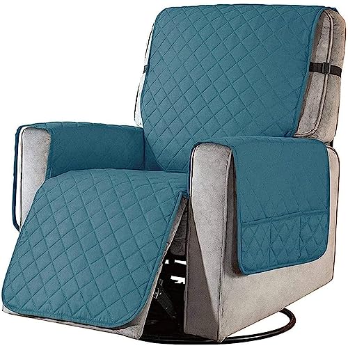 BXFUL Sesselschoner Relaxsessel Sesselauflage Relax,Sofaüberwurf 1 Sitzer Sesselschutz für Hunde Gesteppter Möbel-Schutz für Ledersofa (L,Blau) von BXFUL