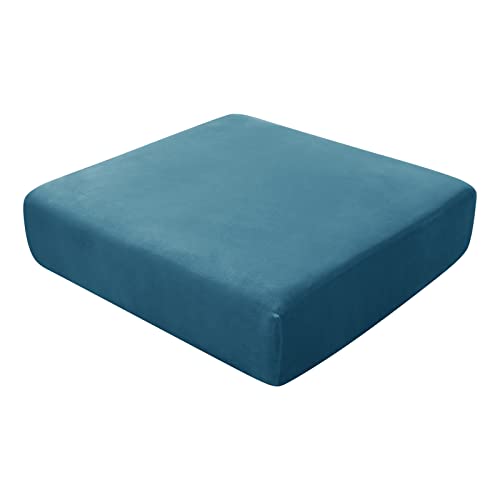 BXFUL Sofa-Sitzkissenbezüge, Sofakissen-Bezüge Stretch-Samt, Couchkissen-Bezüge Ersatz für individuelle Kissen mit elastischem Stoff (1-Sitzer,Dunkelblau) von BXFUL