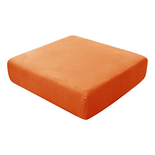 BXFUL Sofa-Sitzkissenbezüge, Sofakissen-Bezüge Stretch-Samt, Couchkissen-Bezüge Ersatz für individuelle Kissen mit elastischem Stoff (1-Sitzer,Orange) von BXFUL