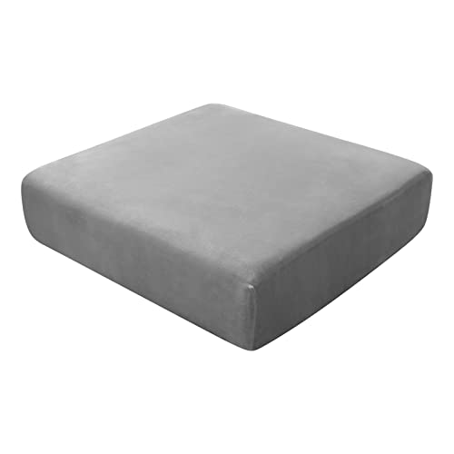 BXFUL Sofa-Sitzkissenbezüge, Sofakissen-Bezüge Stretch-Samt, Couchkissen-Bezüge Ersatz für individuelle Kissen mit elastischem Stoff (2-Sitzer,Grau) von BXFUL