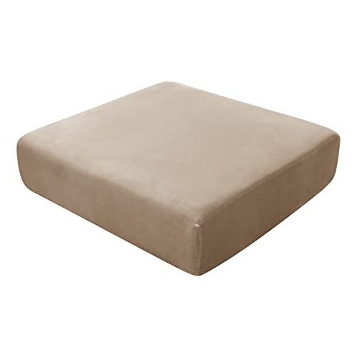 BXFUL Sofa-Sitzkissenbezüge, Sofakissen-Bezüge Stretch-Samt, Couchkissen-Bezüge Ersatz für individuelle Kissen mit elastischem Stoff (2-Sitzer,Sand) von BXFUL