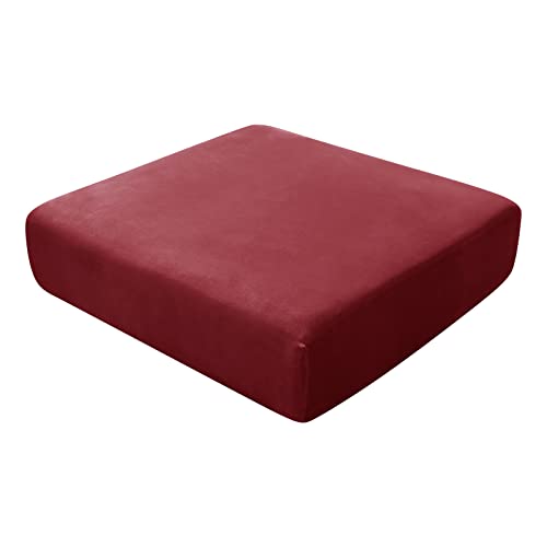 BXFUL Sofa-Sitzkissenbezüge, Sofakissen-Bezüge Stretch-Samt, Couchkissen-Bezüge Ersatz für individuelle Kissen mit elastischem Stoff (Chaiselongue,Weinrot) von BXFUL