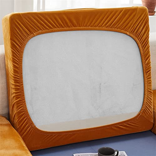 BXFUL Sofa-Sitzkissenbezüge, Sofakissen-Bezüge Stretch-Samt, Couchkissen-Bezüge Ersatz für individuelle Kissen mit elastischem Stoff (Großer 1-Sitzer,Orange) von BXFUL