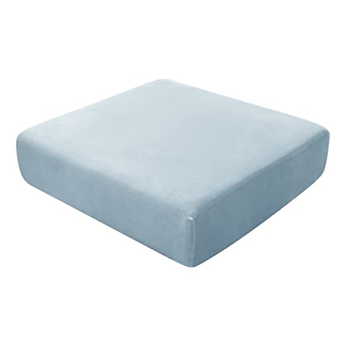 BXFUL Sofa-Sitzkissenbezüge, Sofakissen-Bezüge Stretch-Samt, Couchkissen-Bezüge Ersatz für individuelle Kissen mit elastischem Stoff (Großer 2-Sitzer,Hellblau) von BXFUL