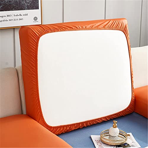 BXFUL Sofa Sitzkissenbezüge wasserdichte Leder Sofakissenbezüge Sofa Kissenbezüge Stretch Rückenlehnen Kissenbezug Couch Sofa Sitzbezug (Großer 2-Sitzer,Orange) von BXFUL