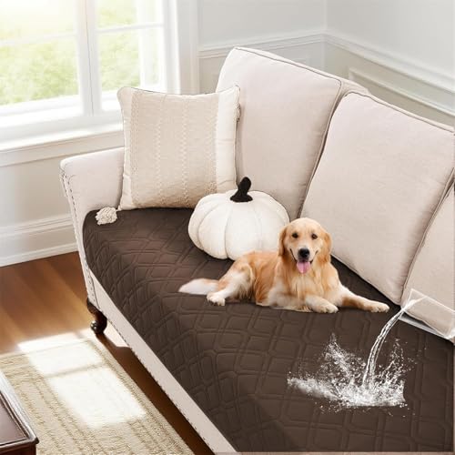 BXFUL wasserdichte Sofabezug - rutschfeste Sofabezüge, Couchbezüge, Sitzbezüge für Sofas, Möbelprotektor für Hunde und Katzen, Sofadecke für den Außenbereich (Braun,32x74in/81x188cm) von BXFUL