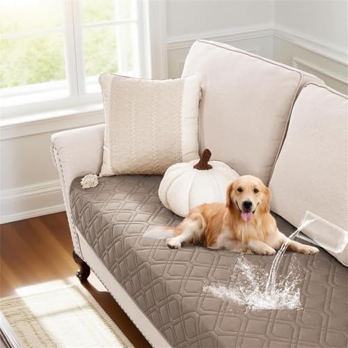 BXFUL wasserdichte Sofabezug - rutschfeste Sofabezüge, Couchbezüge, Sitzbezüge für Sofas, Möbelprotektor für Hunde und Katzen, Sofadecke für den Außenbereich (Taupe,32x62in/81x158cm) von BXFUL