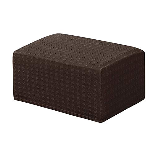 Bezug für Fußhocker Sitzhocker Elastisch Husse für Sofa Fußbank Jacquard Überzug für Rechteckiger Hocker Fußschemel Fußstütze Schonbezug (Dunkles Khaki) von BXFUL
