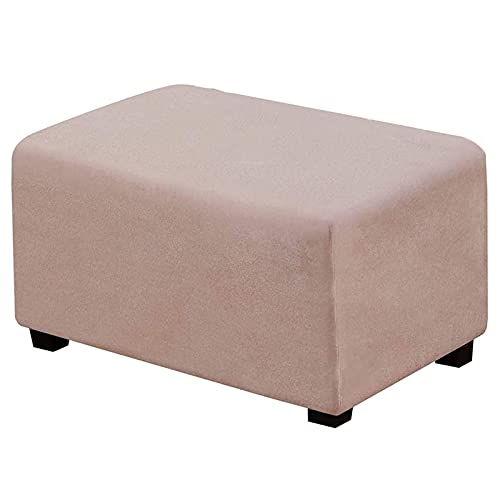 Ottomane Bezug Sofabezug Weich Hocker Protector Rectangle Hocker Schonbezug Husse Überzug Bezug Schonbezug Waschbar Dekorative für Sofa Fußbank (X-Large,Khaki) von BXFUL