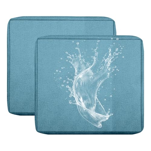 Outdoor Sofa Sitzkissenbezüge, Wasserdicht Sitzkissenbezug mit Reißverschluss, Sofa Überzug L Form Couch Überzug Abnehmbar Bezüge für Gartenpolster (Blaugrau,50x55cm(2er-Pack)) von BXFUL