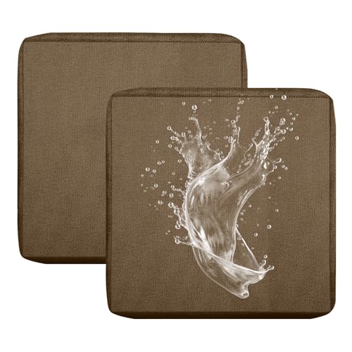 Outdoor Sofa Sitzkissenbezüge, Wasserdicht Sitzkissenbezug mit Reißverschluss, Sofa Überzug L Form Couch Überzug Abnehmbar Bezüge für Gartenpolster (Braun,60x60cm(2er-Pack)) von BXFUL
