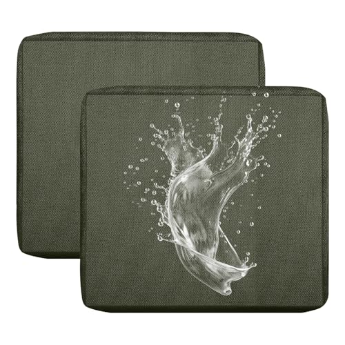 Outdoor Sofa Sitzkissenbezüge, Wasserdicht Sitzkissenbezug mit Reißverschluss, Sofa Überzug L Form Couch Überzug Abnehmbar Bezüge für Gartenpolster (Dunkelgrau,55x45cm(2er-Pack)) von BXFUL