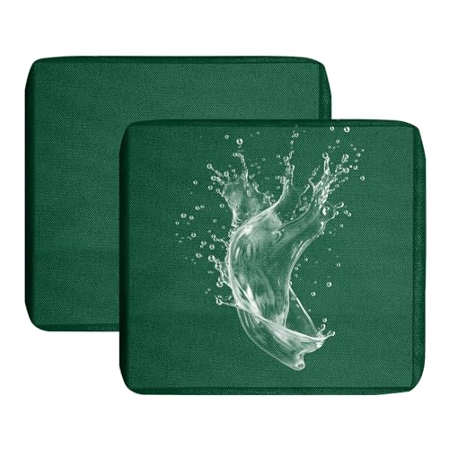 Outdoor Sofa Sitzkissenbezüge, Wasserdicht Sitzkissenbezug mit Reißverschluss, Sofa Überzug L Form Couch Überzug Abnehmbar Bezüge für Gartenpolster (Dunkelgrün,50x45cm(2er-Pack)) von BXFUL