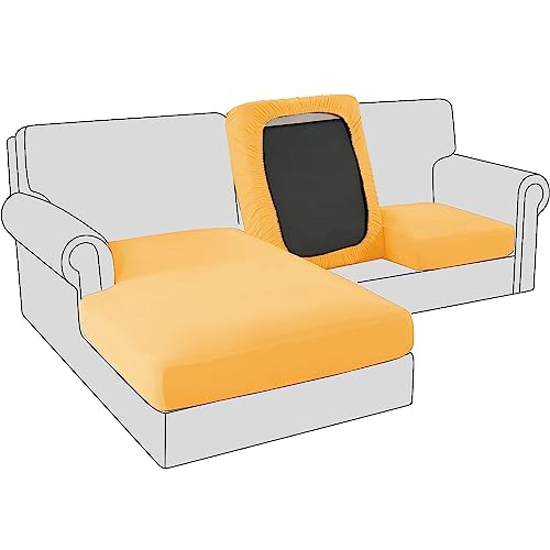 Sofa Sitzkissenbezug, Samt Stretch Bezug für Sofa Sitzkissen, Elastische Couchüberzüge, Sofasitzbezug Schonbezug Ersatz für einzelne Kissen (1-Sitzer,Gold) von BXFUL