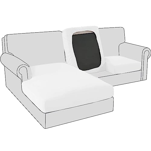 Sofa Sitzkissenbezug, Samt Stretch Bezug für Sofa Sitzkissen, Elastische Couchüberzüge, Sofasitzbezug Schonbezug Ersatz für einzelne Kissen (3-Sitzer,Weiss) von BXFUL