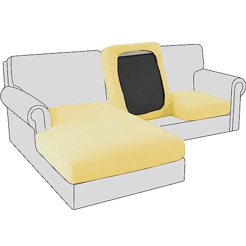 Sofa Sitzkissenbezug, Samt Stretch Bezug für Sofa Sitzkissen, Elastische Couchüberzüge, Sofasitzbezug Schonbezug Ersatz für einzelne Kissen (Großer 2-Sitzer,Gelb) von BXFUL