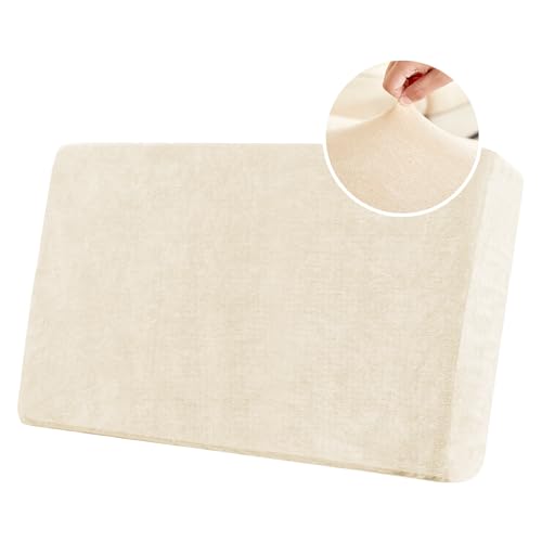Sofa Sitzkissenbezug, Stretch Chenille Sofakissen Bezug, Elastischer Kissenbezüge, Universal Sitzkissen Bezug, Husse Überzug Bezug Für Sofa Sitzkissen (2-Sitzer,Beige) von BXFUL