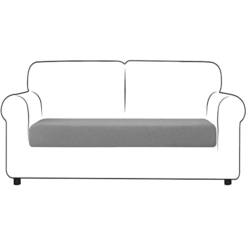 Sofa Sitzkissenbezug Stretch Couch-Kissenbezug Elastisch Sofa Husse Husse Überzug Bezug Sitzbezüge Kissenbezüge für Sofa Sitzkissen Schonbezug (2-Sitzer,Hellgrau) von BXFUL