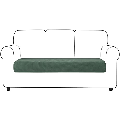 Sofa Sitzkissenbezug Stretch Couch-Kissenbezug Elastisch Sofa Husse Husse Überzug Bezug Sitzbezüge Kissenbezüge für Sofa Sitzkissen Schonbezug (3-Sitzer,Grau Grün) von BXFUL