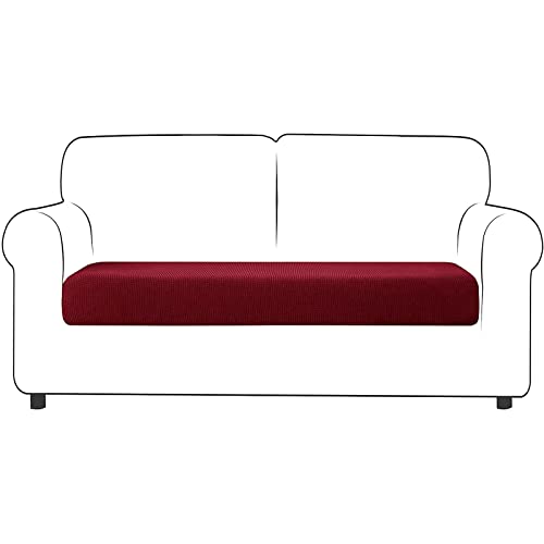 Sofa Sitzkissenbezug Stretch Couch-Kissenbezug Elastisch Sofa Husse Husse Überzug Bezug Sitzbezüge Kissenbezüge für Sofa Sitzkissen Schonbezug (Großer 2-Sitzer,Rot) von BXFUL