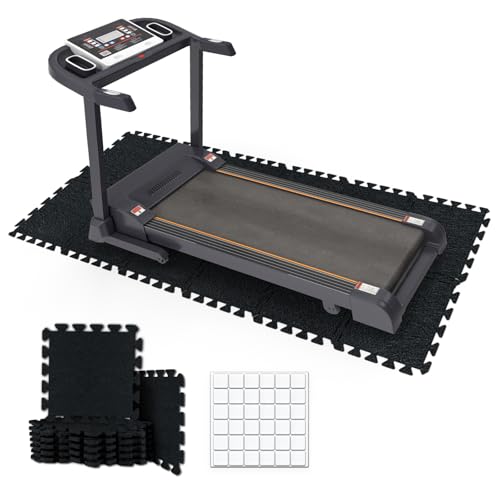 BXI Puzzle-Übungsmatte, 12 Stück, 27,9 x 27,9 x 1 cm, hohe Dichte, Rauschunterdrückung, Puzzle-Filzteppich, rutschfeste, ineinandergreifende Bodenfliesen für Workout, Gymnastik und Heim-Fitnessstudio von BXI