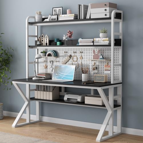 BXSUKEYOU Holz Computertisch mit Lagerregalen und Pegboard - Robust modernes Schreibarbeitstisch für Home Office Study - großes Design BXSUKEYOU Holz Computertisch mit Lagerregalen und Pegboard - Robust modernes Schreibarbeitstisch für Home Office Study - großes Design von BXSUKEYOU