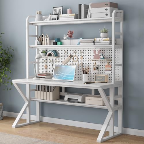 BXSUKEYOU Holz Computertisch mit Lagerregalen und Pegboard - Robust modernes Schreibarbeitstisch für Home Office Study - großes Design BXSUKEYOU Holz Computertisch mit Lagerregalen und Pegboard - Robust modernes Schreibarbeitstisch für Home Office Study - großes Design von BXSUKEYOU